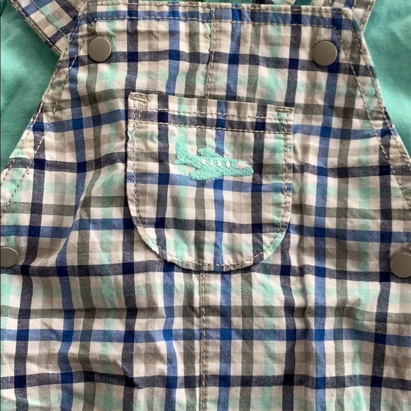 4/$20 Carters just one you plaid overalls - Picture 2 of 3